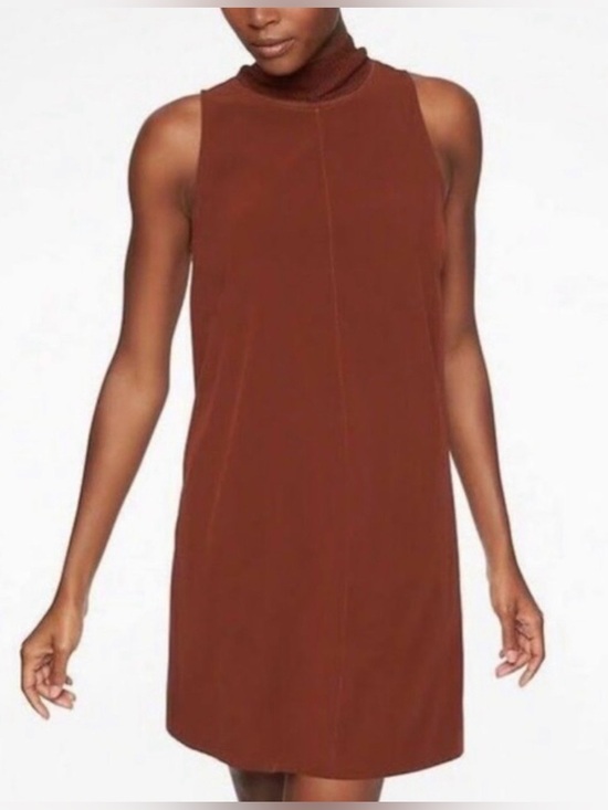 Athleta Dresses & Skirts - Athleta Initiative Sleeveless Mock Neck Mini Dress in Adirondack Brown, Size XS